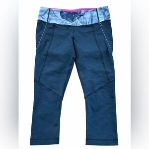 Lululemon Run Inspire Crop II Black Reflective - Size 6